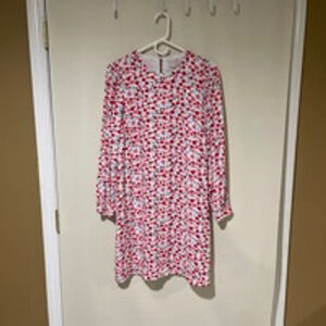 Loft White Red Cherries Dress Women's Size 14 NWOT